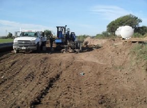 Cruzamiento para instalación de drenaje